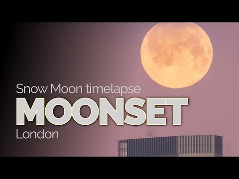 Snow Moon moonset in London | Vlog and #Timelapse