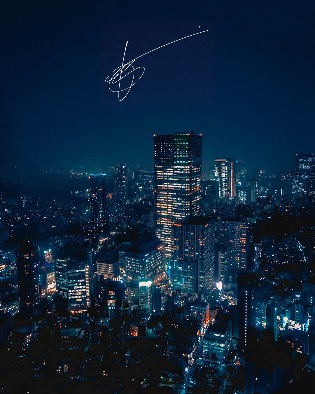 A panoramic view of Tokyo at night, shot with an iPhone