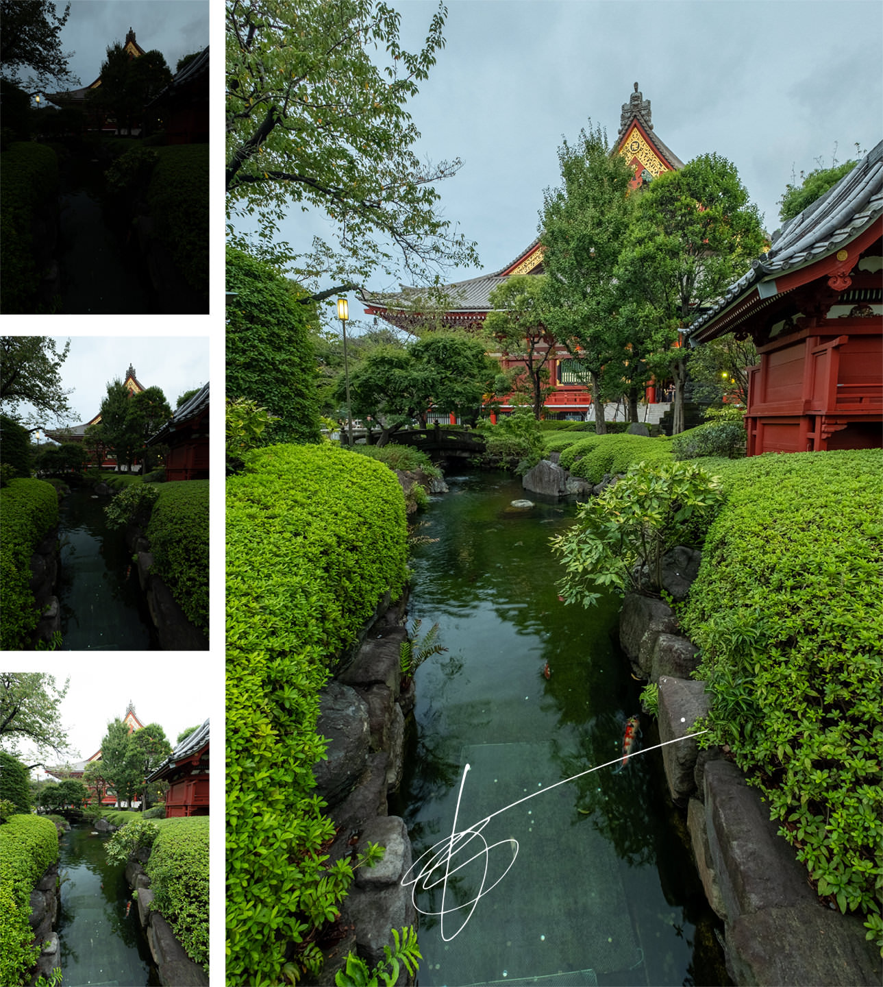 A garden in Tokyo, here to illustrate blending exposures with Luminosity Masks