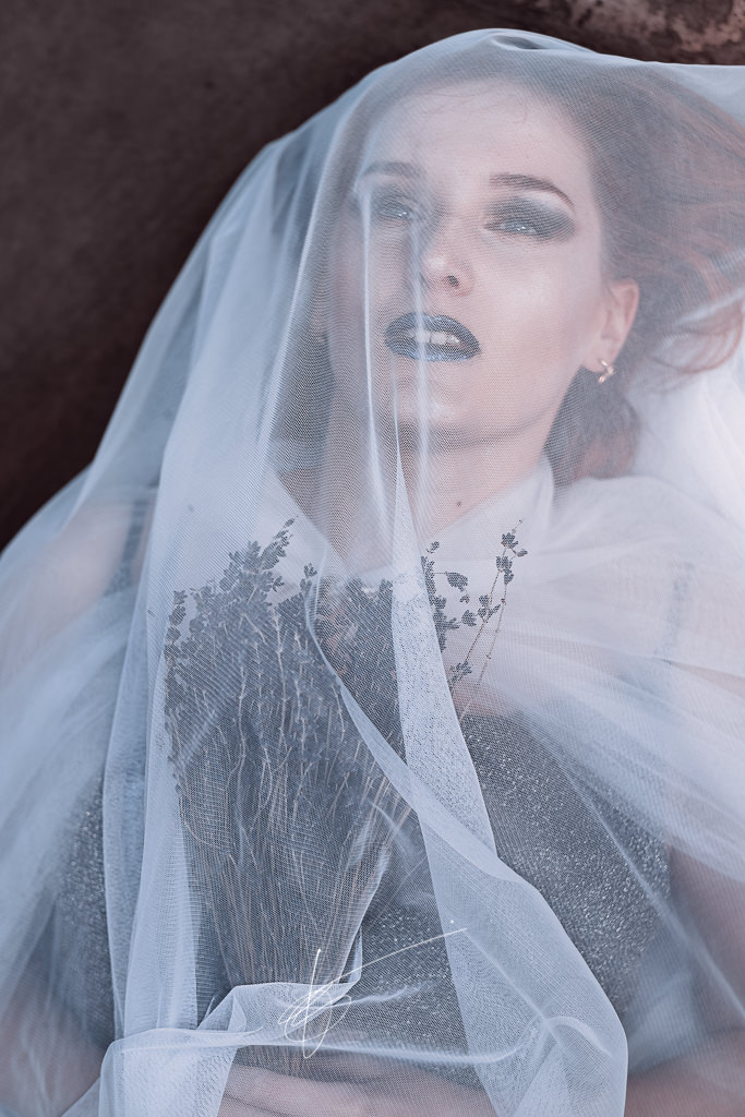 BeautiCa Magazine Halloween Photoshoot Portrait photography Lightroom veil dead corpse bride