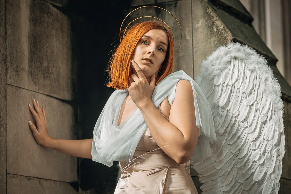 BeautiCa Magazine Halloween Photoshoot Portrait photography Lightroom angel Michelangelo