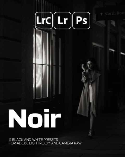 NOIR - Black And White Presets Pack For Adobe Lightroom and Photoshop