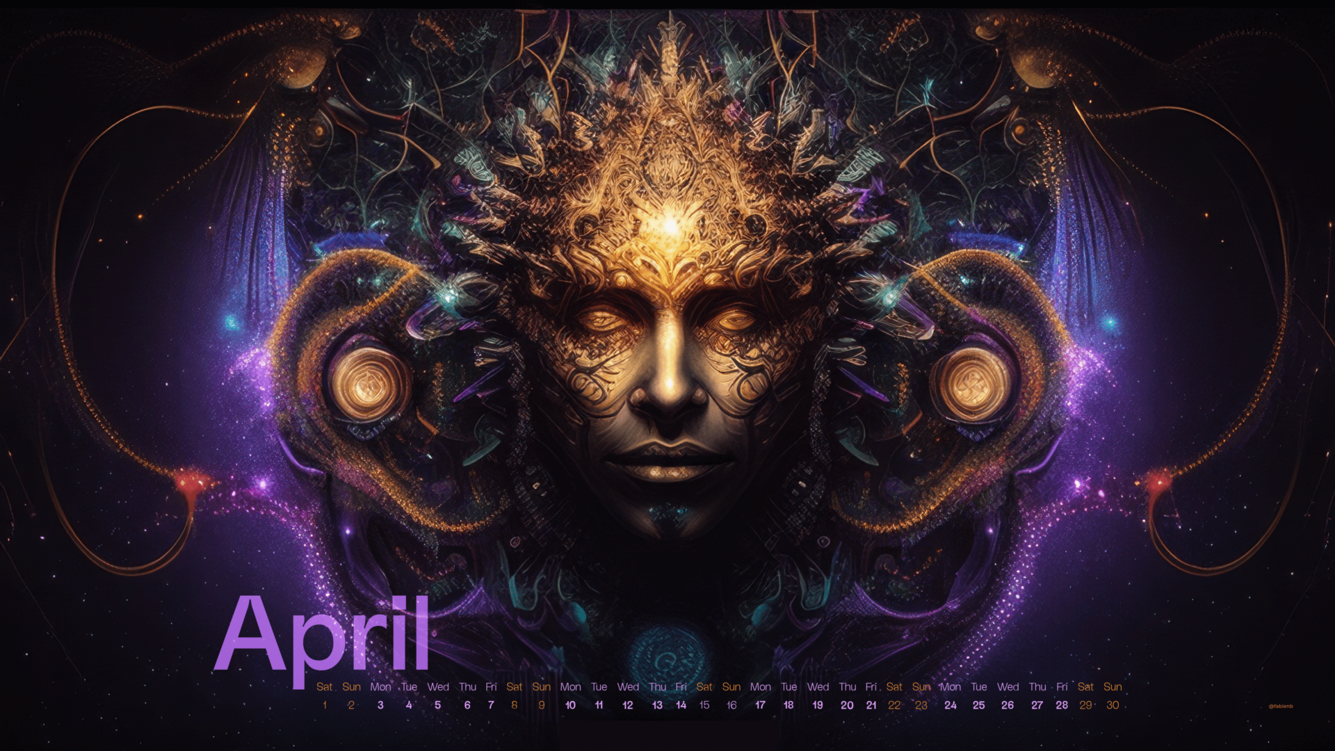 AI Desktop Calendar wallpapers April 2023 by @fabienb