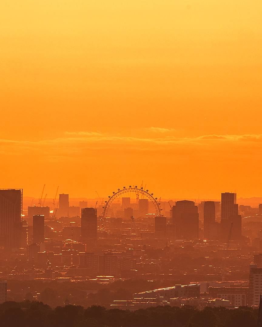 1 gigapixel photo, panorama, London sunset, the London Eye