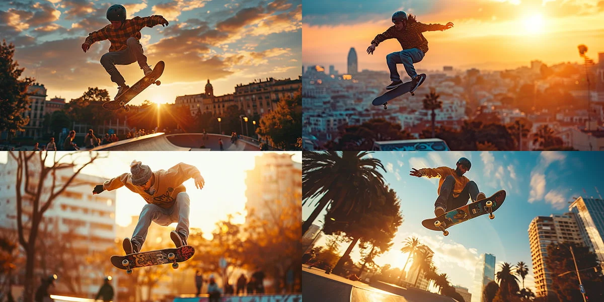 A skateboarder (Anthropics Claude) consistent great photos with AI