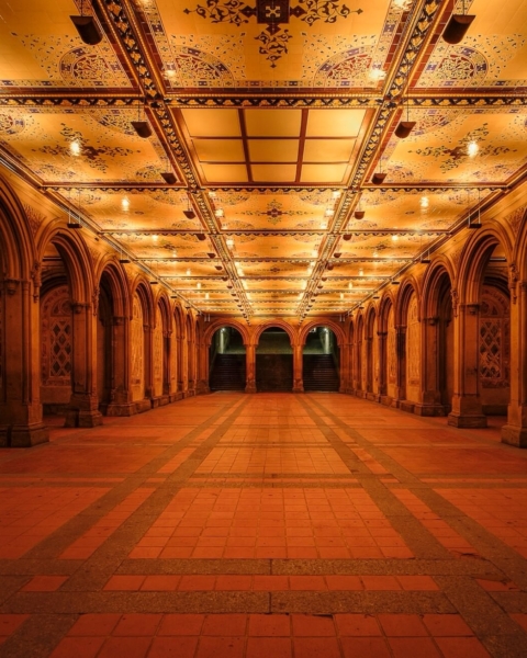 Bethesda Terrace in New York, portrait view (cropped)