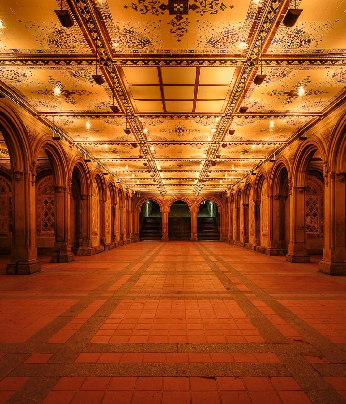 Bethesda Terrace in New York, portrait view (cropped)