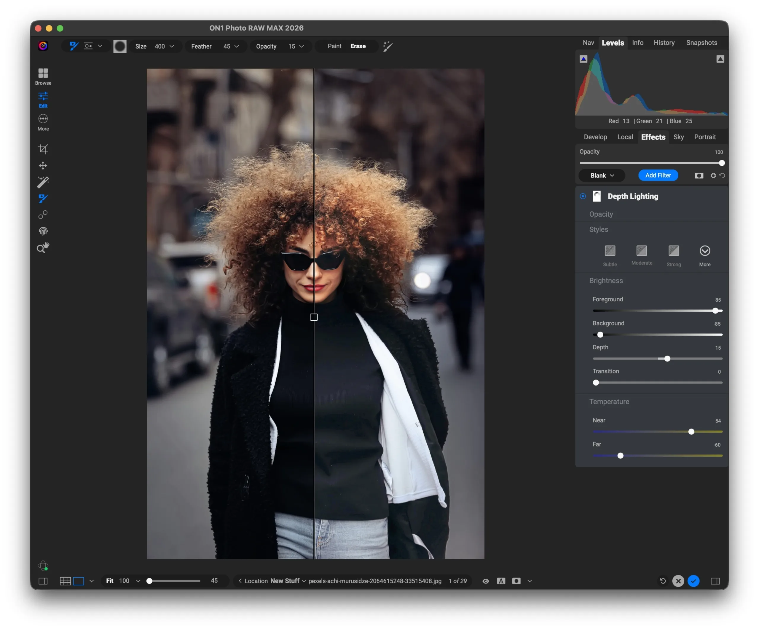 Depth Lighting Filter